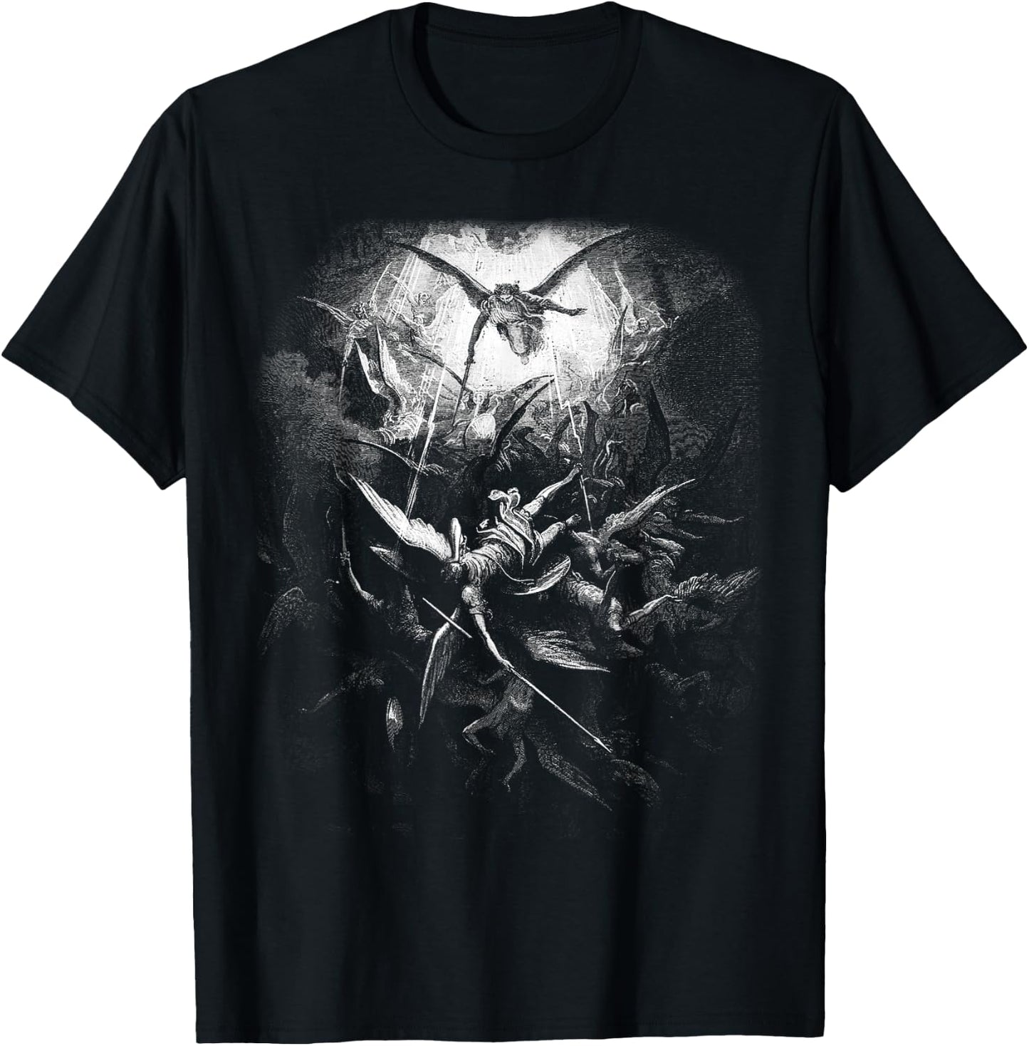 Gustave Dore - Michael Drives All Fallen Angels 1866 T-Shirt - T-Shirt | Black