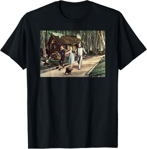 Brick Road Wizard of OZ Tin Man Scarecrow Dorothy and Toto T-Shirt - T-Shirt | Black