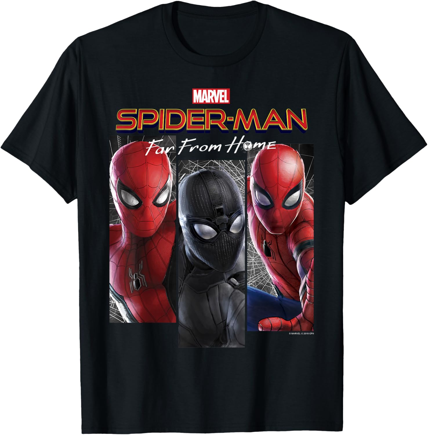 Marvel Spider-Man Far From Home Suit Panel Logo T-Shirt - T-Shirt | Black