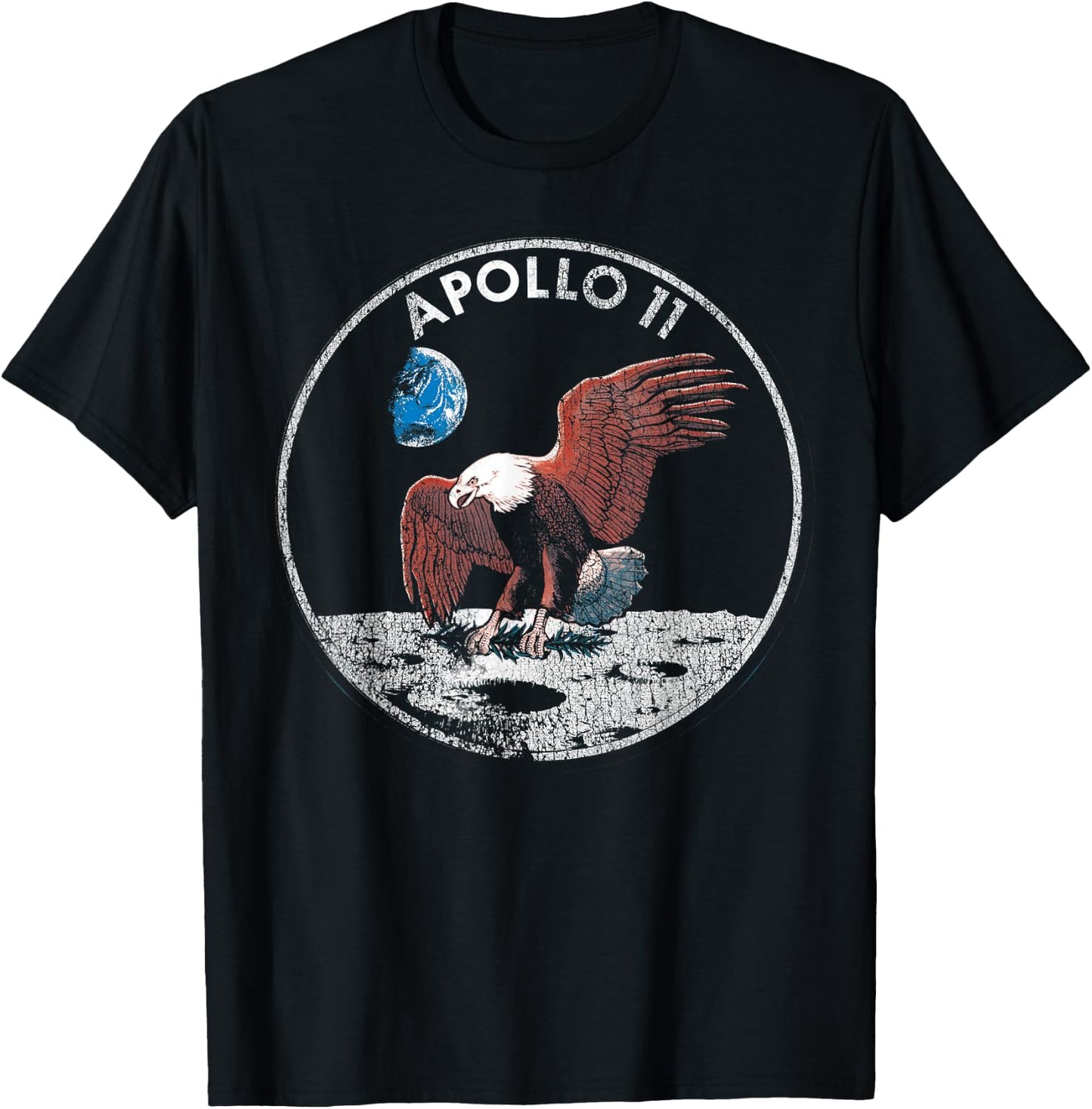 NASA Apollo 11 Vintage Eagle Emblem T-Shirt - T-Shirt | Black