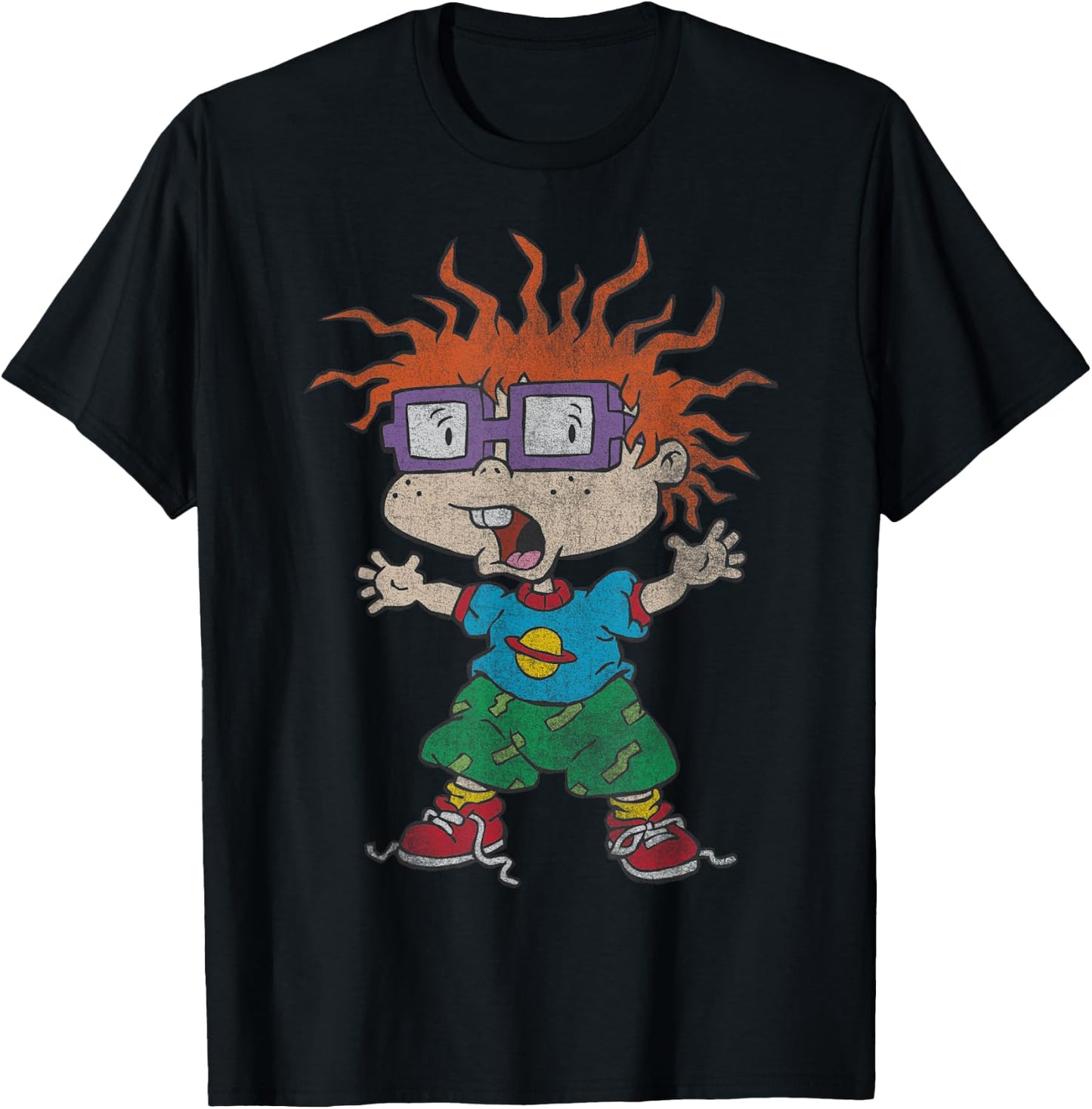 Nickelodeon Rugrats Chuckie Feature Character T-Shirt - T-Shirt | Black