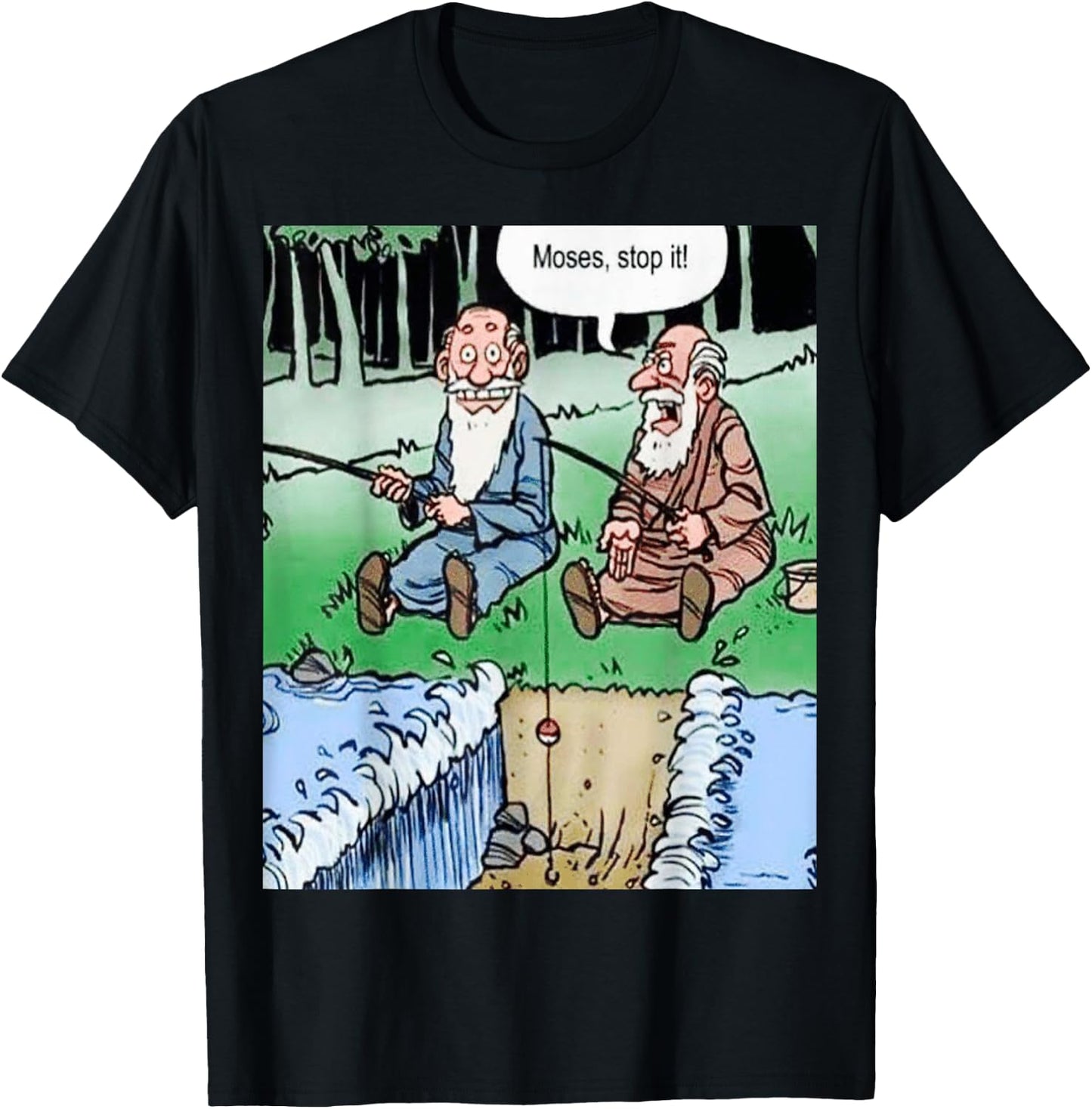 Moses Pole Fishing T-Shirt - T-Shirt | Black
