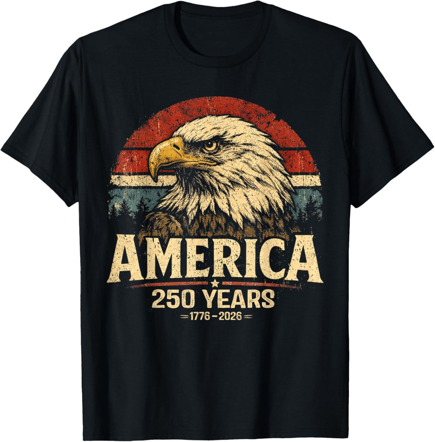 America Retro 250 Years 250th Anniversary USA 1776 2026 T-Shirt - T-Shirt | Black
