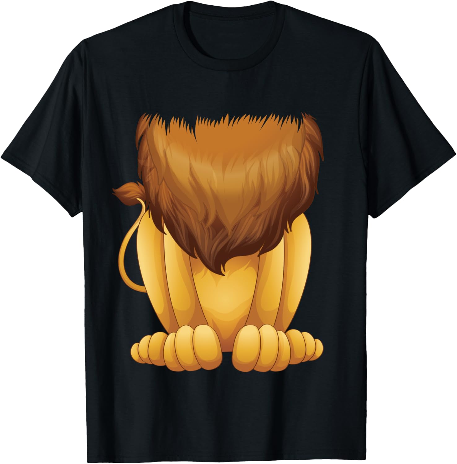 Cute Headless Lion Costume Halloween Funny Big Cat Mane Gift T-Shirt - T-Shirt | Black