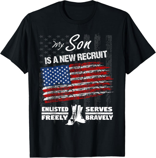 New Recruit Shirt - My Son Joined the U.S. Military T-Shirt - T-Shirt | Black