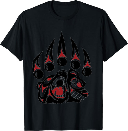 Native American Bear Claw Long Sleeved Shirt T-Shirt - T-Shirt | Black