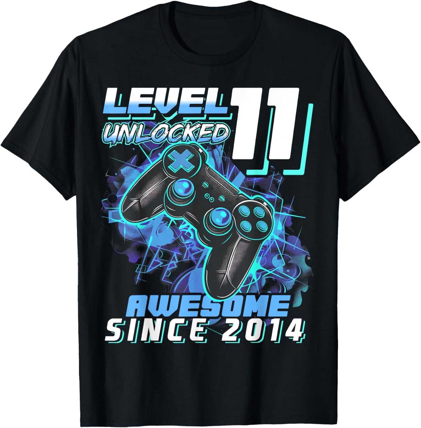 11th Birthday Boy Level 11 Gamer 11 Year Video Game Party T-Shirt - T-Shirt | Black