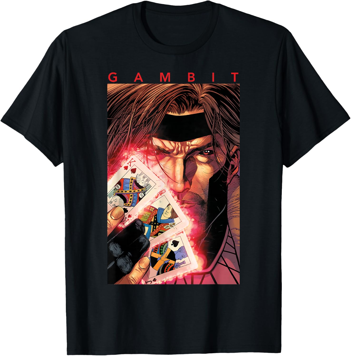 Marvel X-Men Gambit Glowing Cards Graphic T-Shirt - T-Shirt | Black