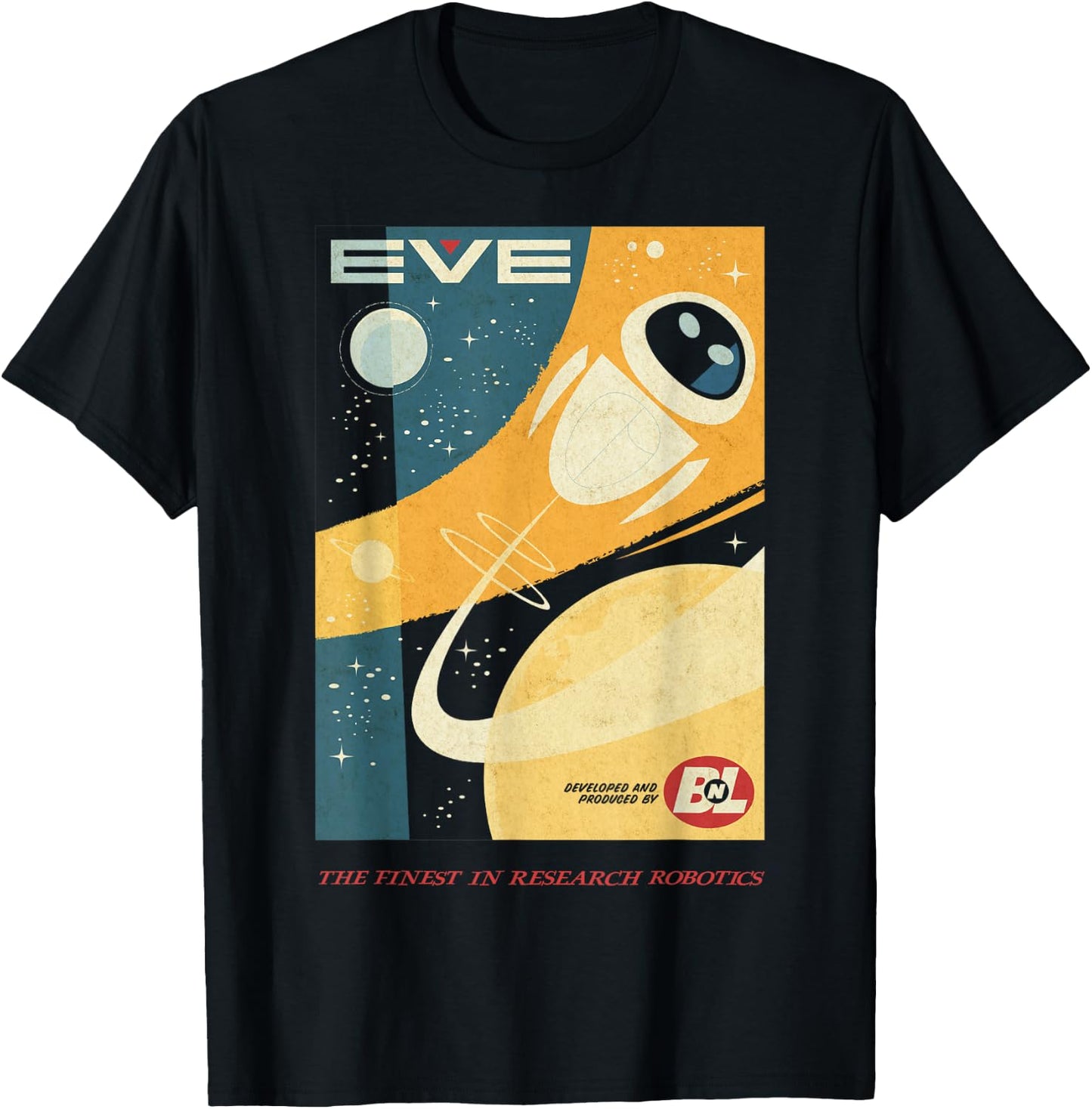 Disney Pixar Wall-E Eve Finest in Research Robotics Poster T-Shirt - T-Shirt | Black