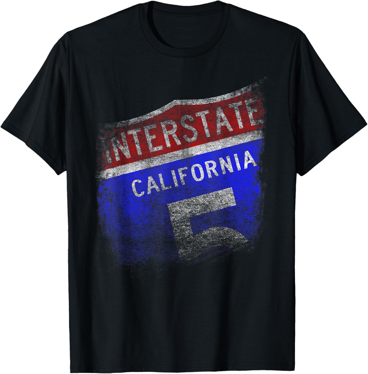 I Love California Interstate 5 Freeway Sign Road T-Shirt - T-Shirt | Black