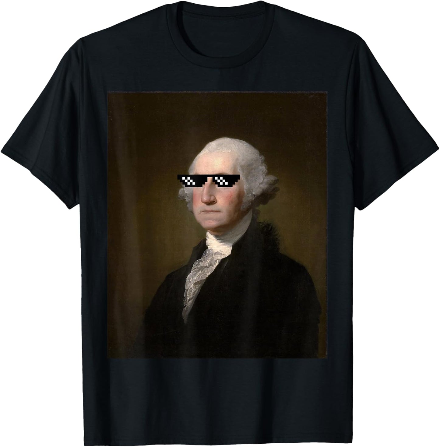 George Washington Funny Sunglasses American History T Shirt T-Shirt - T-Shirt | Black