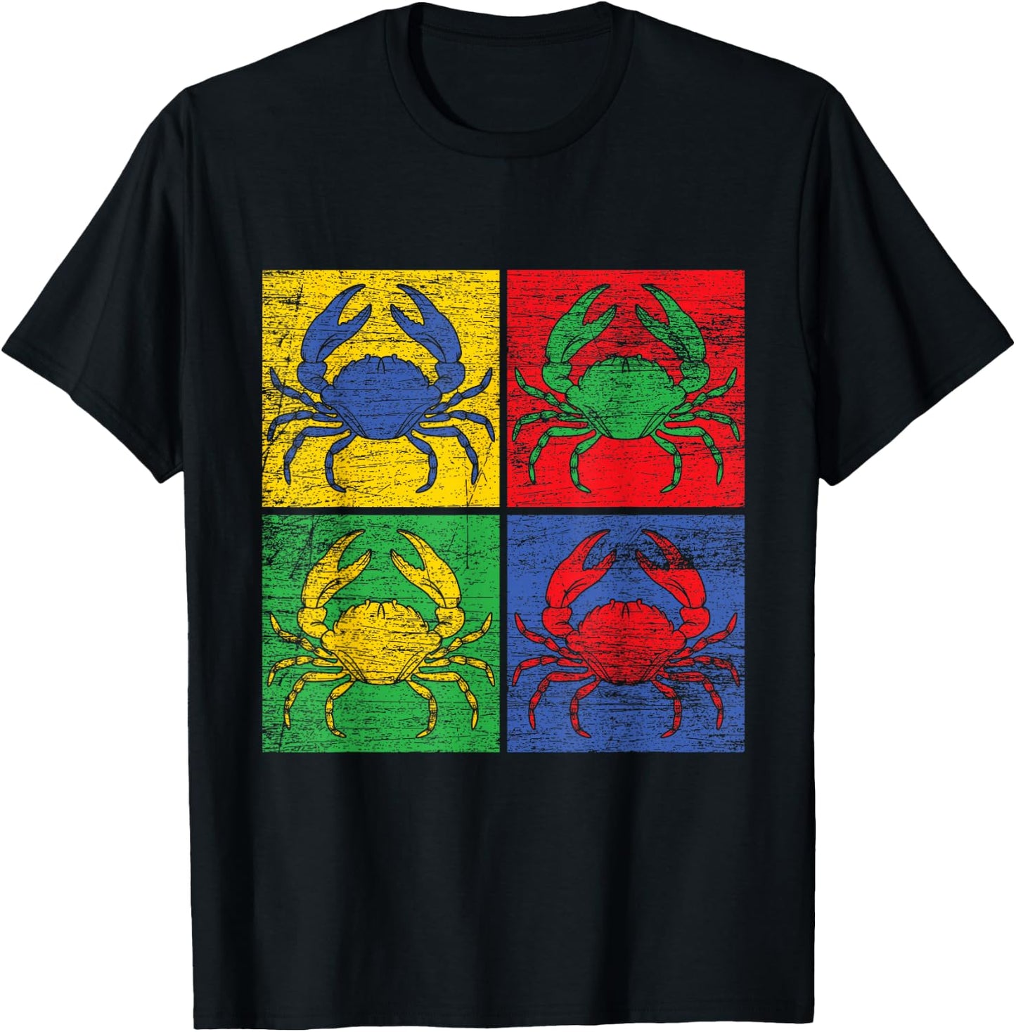 Crab Pop-Art Shirt Vintage T-Shirt - T-Shirt | Black