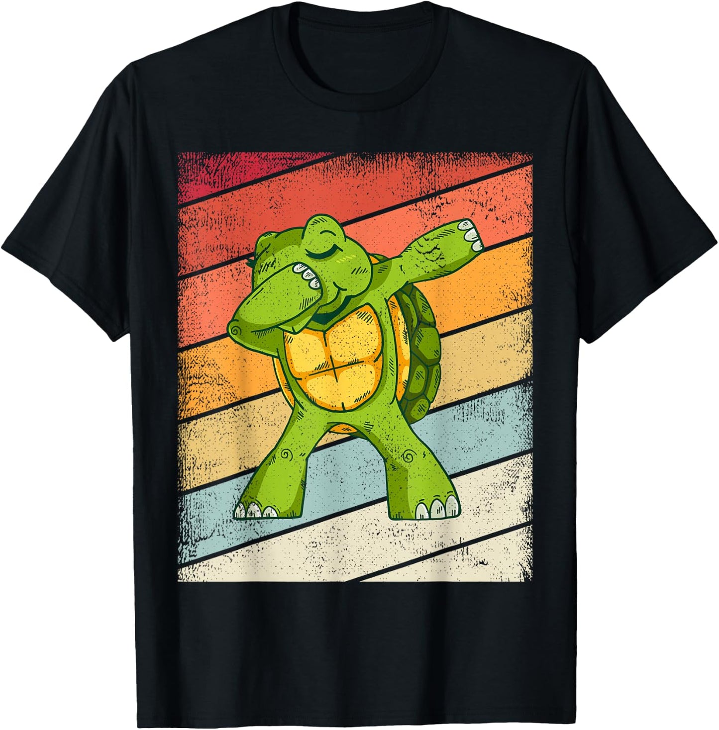 Vintage Turtle Dabbing Retro Dab Dance Turtles Kids Youth T-Shirt - T-Shirt | Black