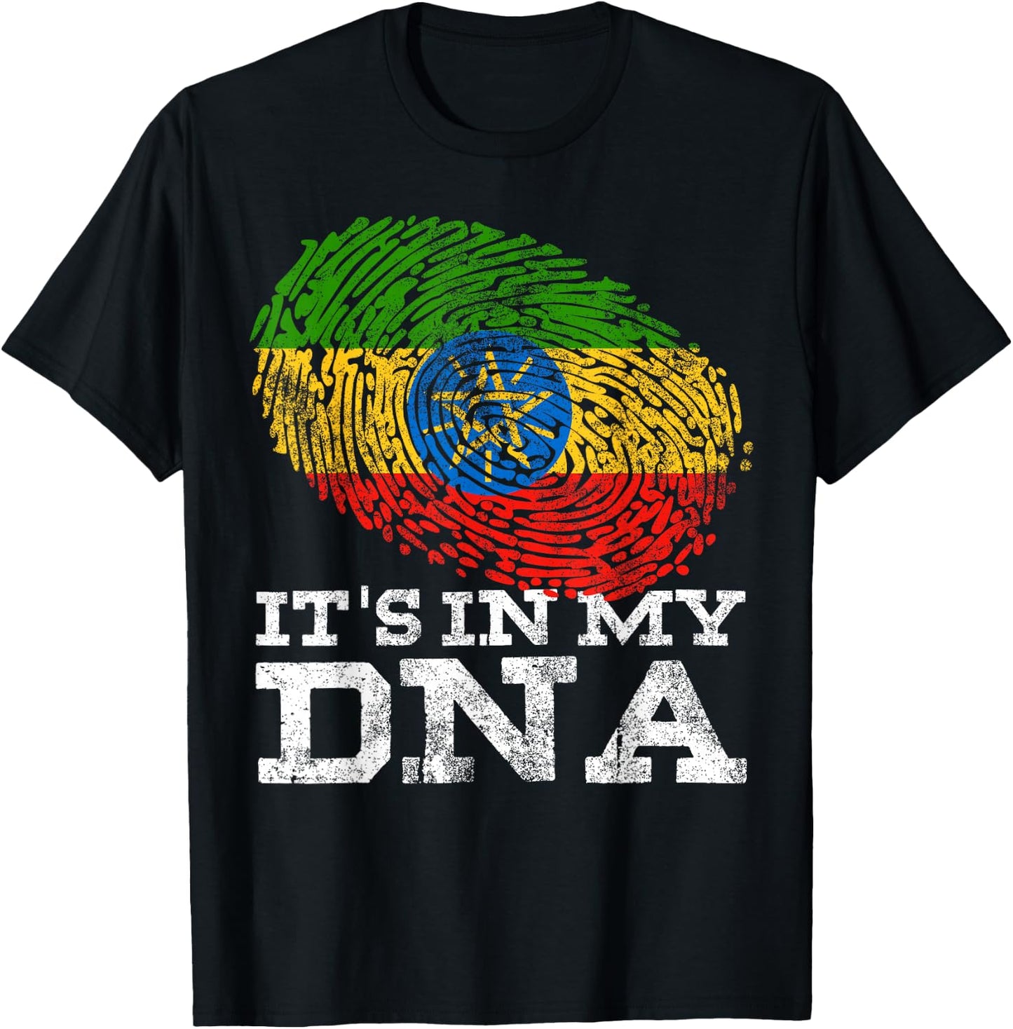 It's in My DNA Ethiopian Gifts Horn of Africa Ethiopia Flag T-Shirt - T-Shirt | Black