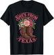 She's from Texas Cowgirl Boots with Flowers T-Shirt - T-Shirt | Black