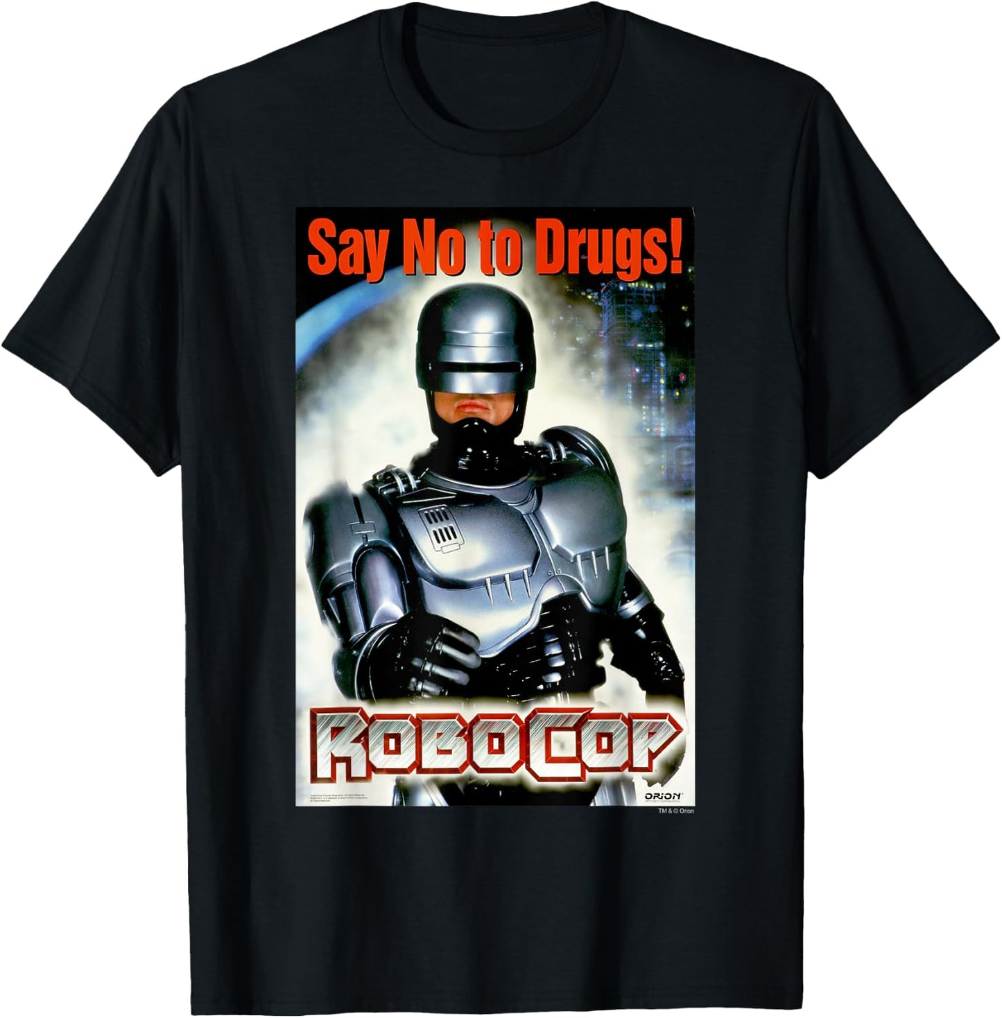 RoboCop Say No To Drugs Propaganda Logo Poster T-Shirt - T-Shirt | Black