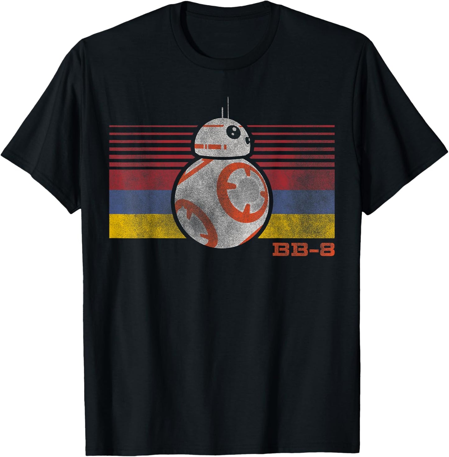 Star Wars BB-8 Retro Stripes Episode 7 Graphic T-Shirt - T-Shirt | Black