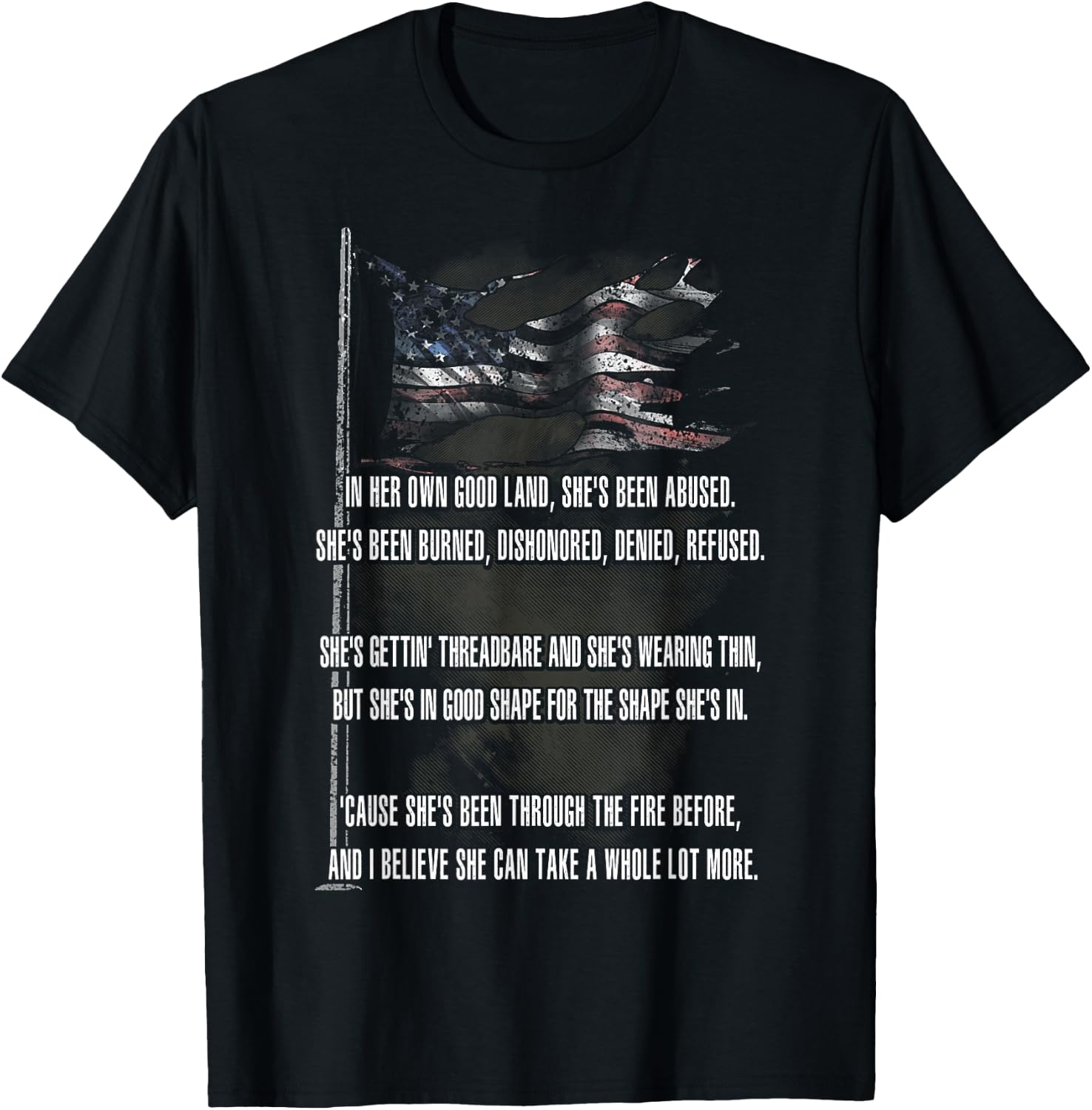 Ragged Old Flag T-Shirt - T-Shirt | Black