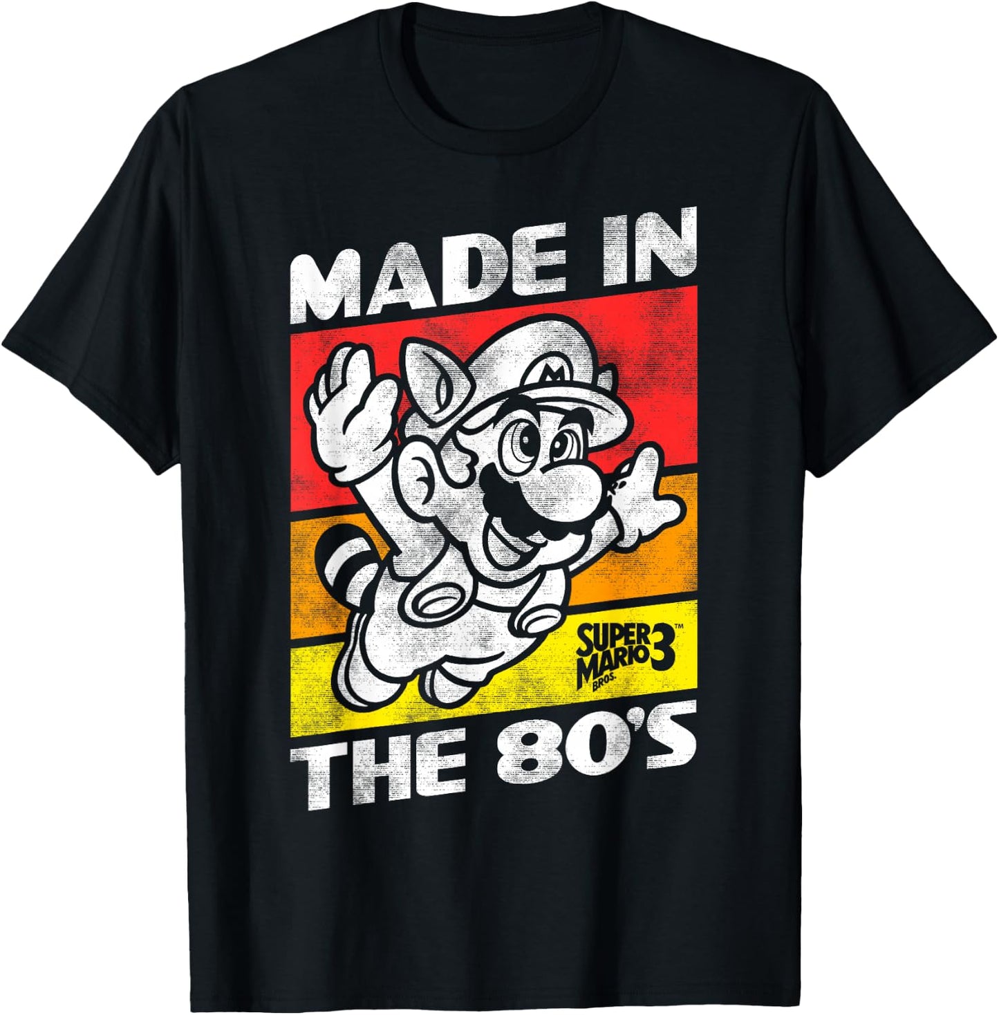 Nintendo Super Mario 3 Made in The 80's Retro T-Shirt - T-Shirt | Black