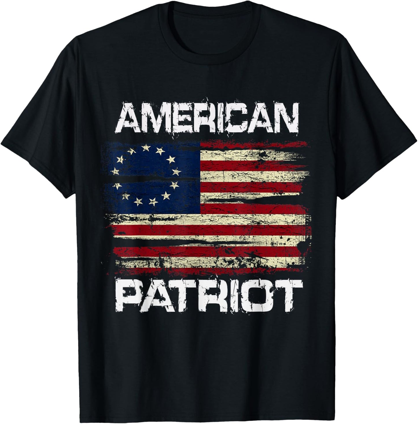 Betsy Ross American Flag 13 Star Colonies American Patriot Kids Men T-Shirt - T-Shirt | Black