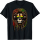 Rasta Lion Shirt Afro Music Vibes Reggae Lion T-Shirt - T-Shirt | Black