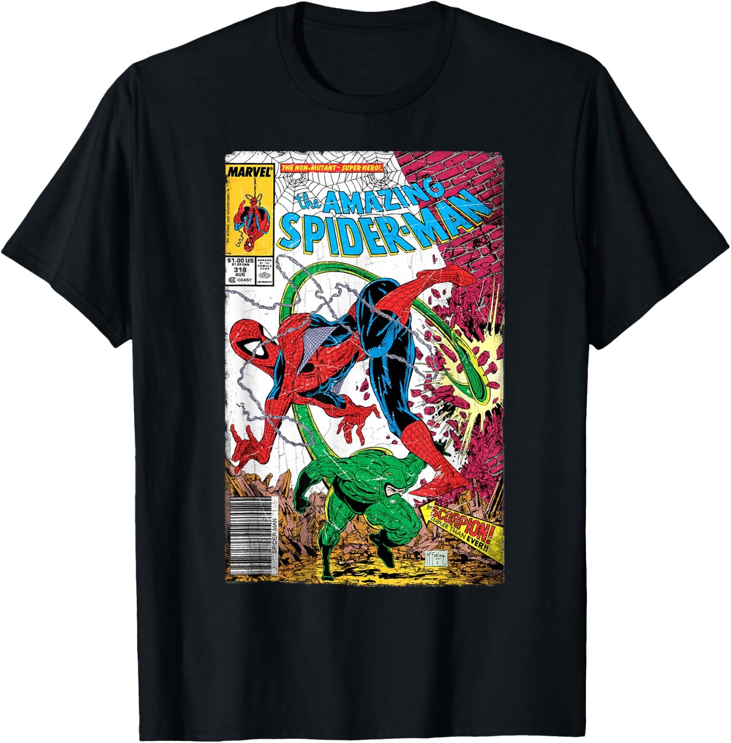Marvel Spider-Man Classic Retro Comic Scorpion Cover T-Shirt - T-Shirt | Black