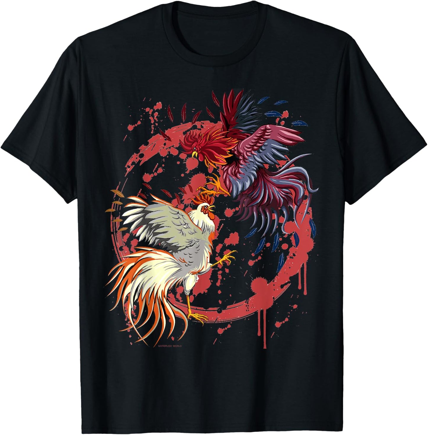 Rooster Cock Fight Chicken Novelty Farmer's Gift T-Shirt - T-Shirt | Black