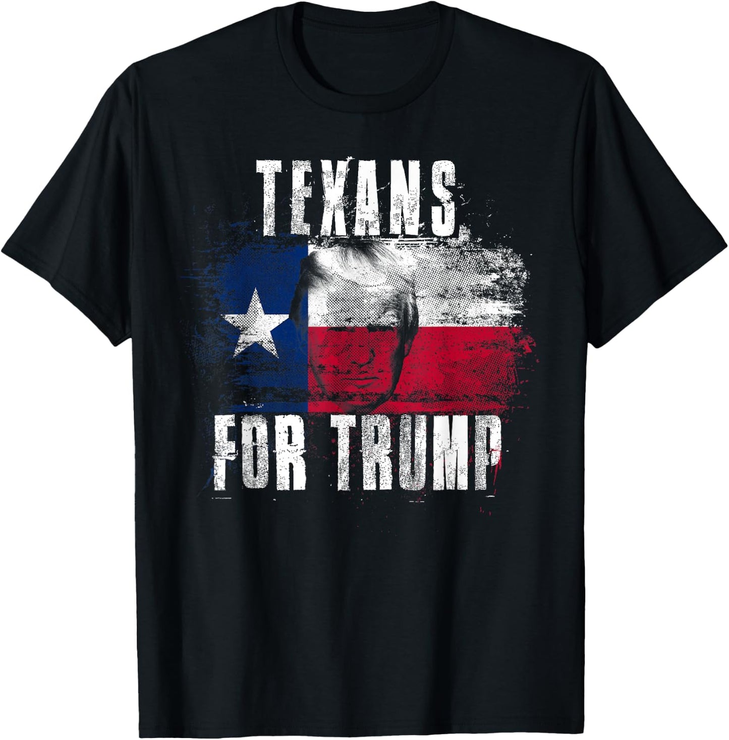 Texans For Trump - American and Texas Patriotic T-Shirt - T-Shirt | Black