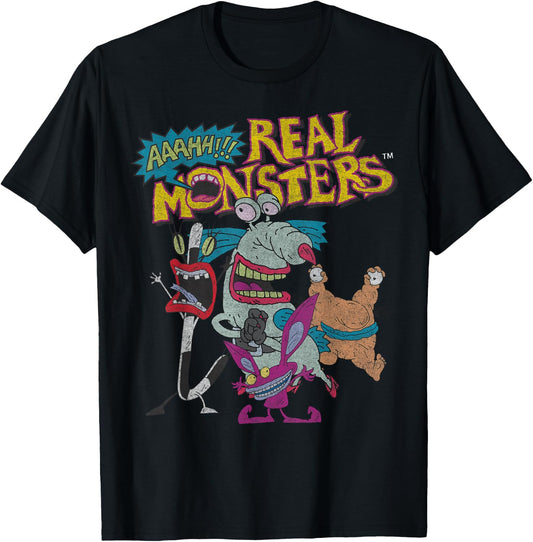 Aaahh!!! Real Monsters 90s Characters T-Shirt - T-Shirt | Black