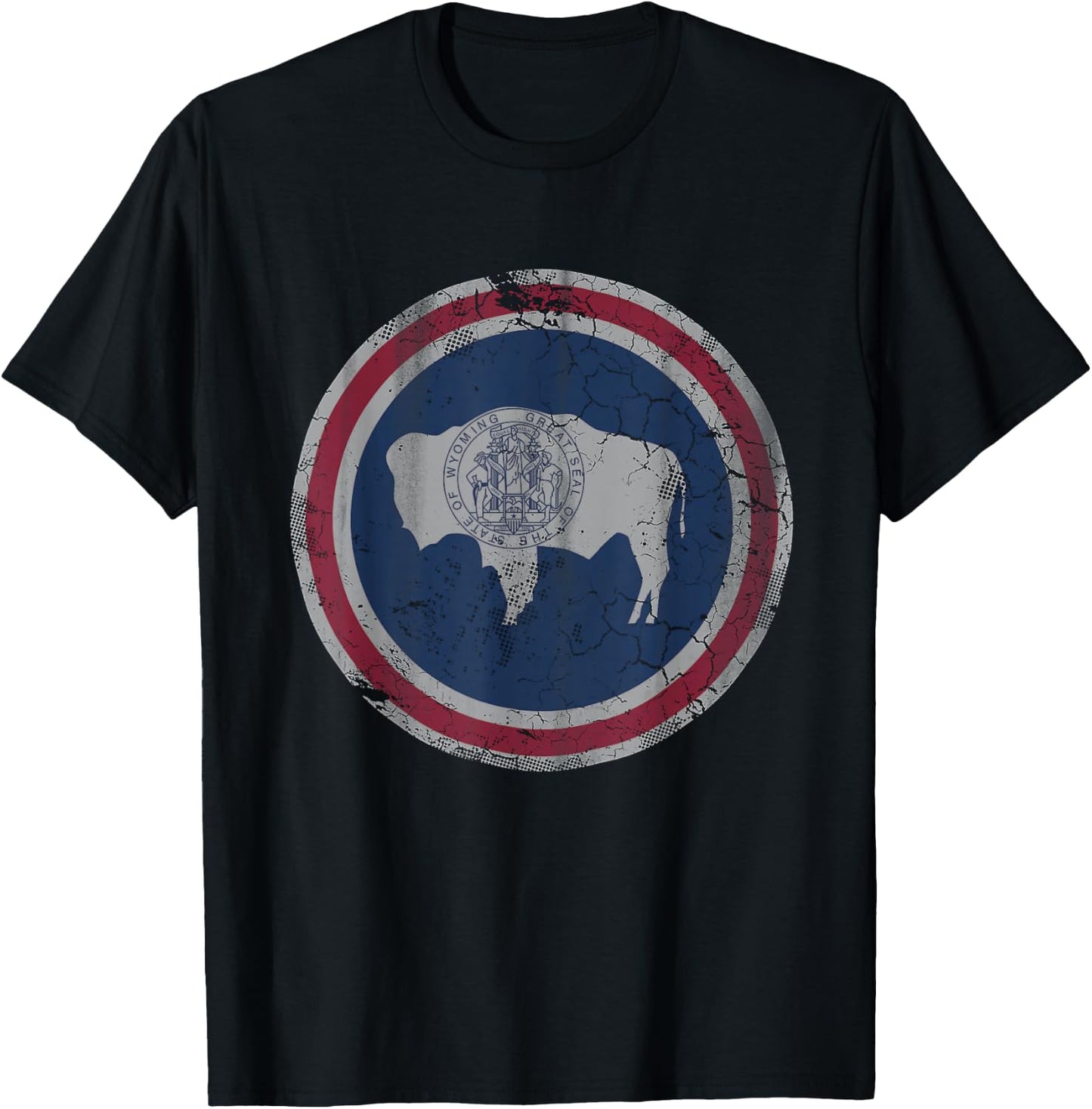 Wyoming Flag Retro Fade Boys Girls Toddler Family T-Shirt - T-Shirt | Black