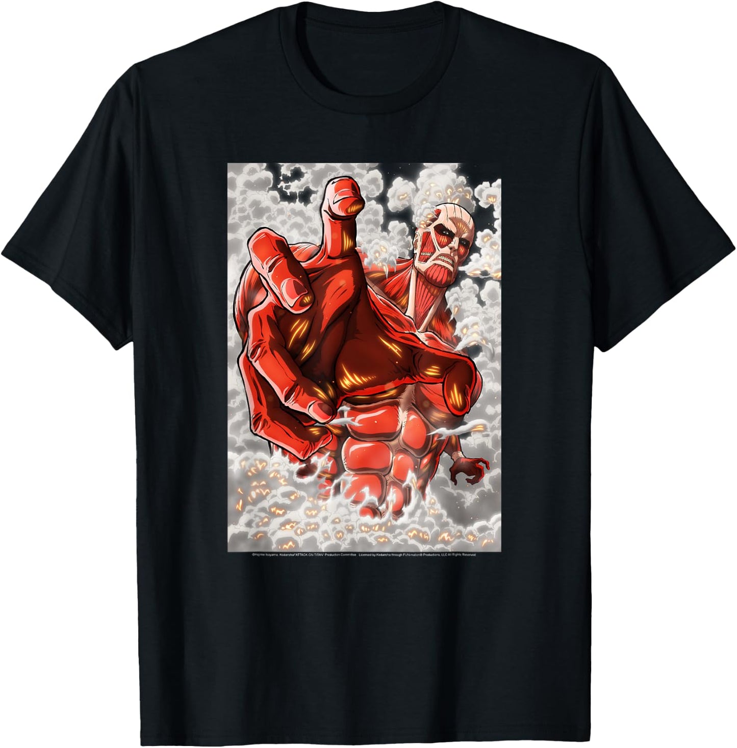 Attack on Titan Season 2 Reaching Colossal Titan Anime T-Shirt - T-Shirt | Black