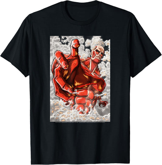 Attack on Titan Season 2 Reaching Colossal Titan Anime T-Shirt - T-Shirt | Black
