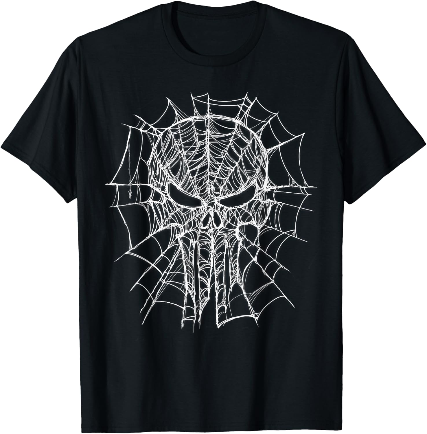 Marvel Studios Spider-Man: BND Movie 2026 Punisher Skull Web T-Shirt - T-Shirt | Black