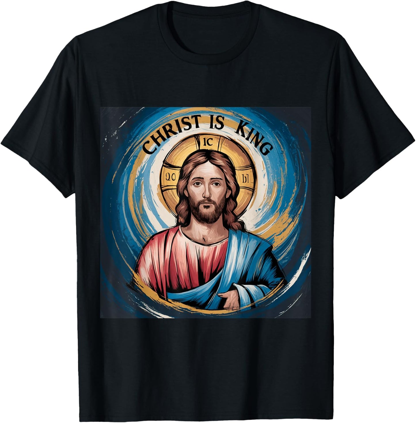 Obvious Logic Christ is King King , -Adults, -Kids, Black, Small, Short Sleeve T-Shirt - T-Shirt | Black
