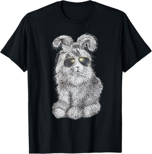 Angora Bunny Rabbit Police Sunglasses T-Shirt - T-Shirt | Black