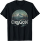 Retro Oregon Landscape Vintage Souvenir T-Shirt - T-Shirt | Black