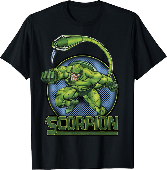 Marvel Scorpion Retro 90's Get Stung Classic Badge T-Shirt - T-Shirt | Black