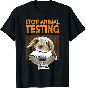 Bunny Shirt Stop Animal Testing T-Shirt - T-Shirt | Black