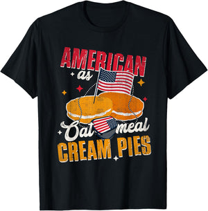 American As Oatmeal Cream Pies Cake Lover Dessert T-Shirt - T-Shirt | Black