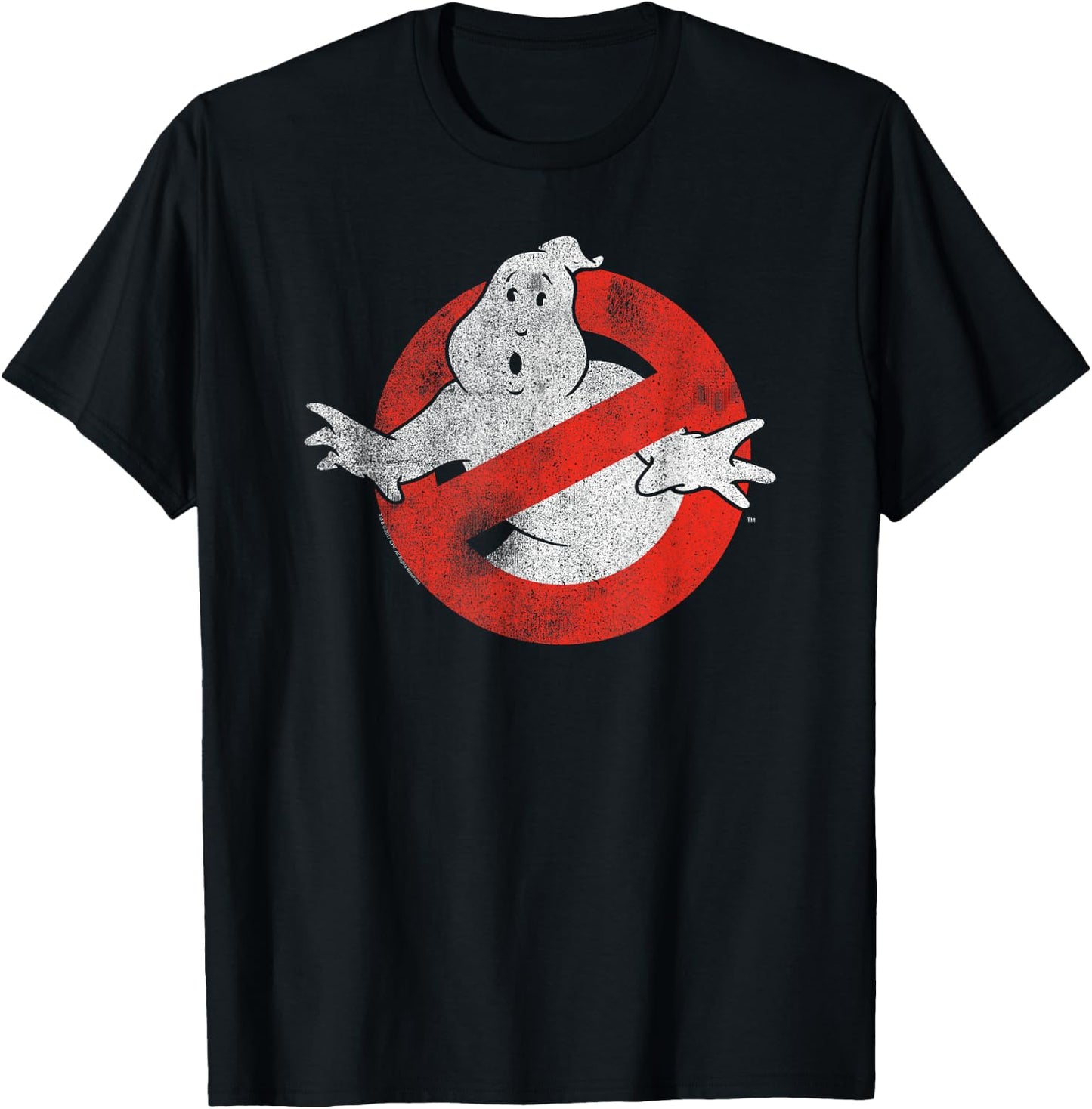 Ghostbusters Distressed No Ghost Logo Retro Movie T-Shirt - T-Shirt | Black