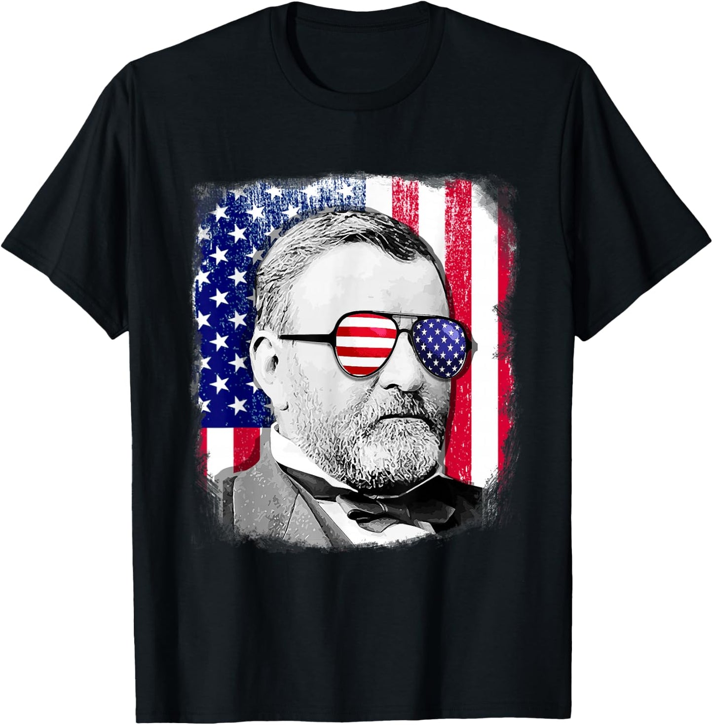 Ulysses S Grant US flag shirt 4th of July T-Shirt - T-Shirt | Black