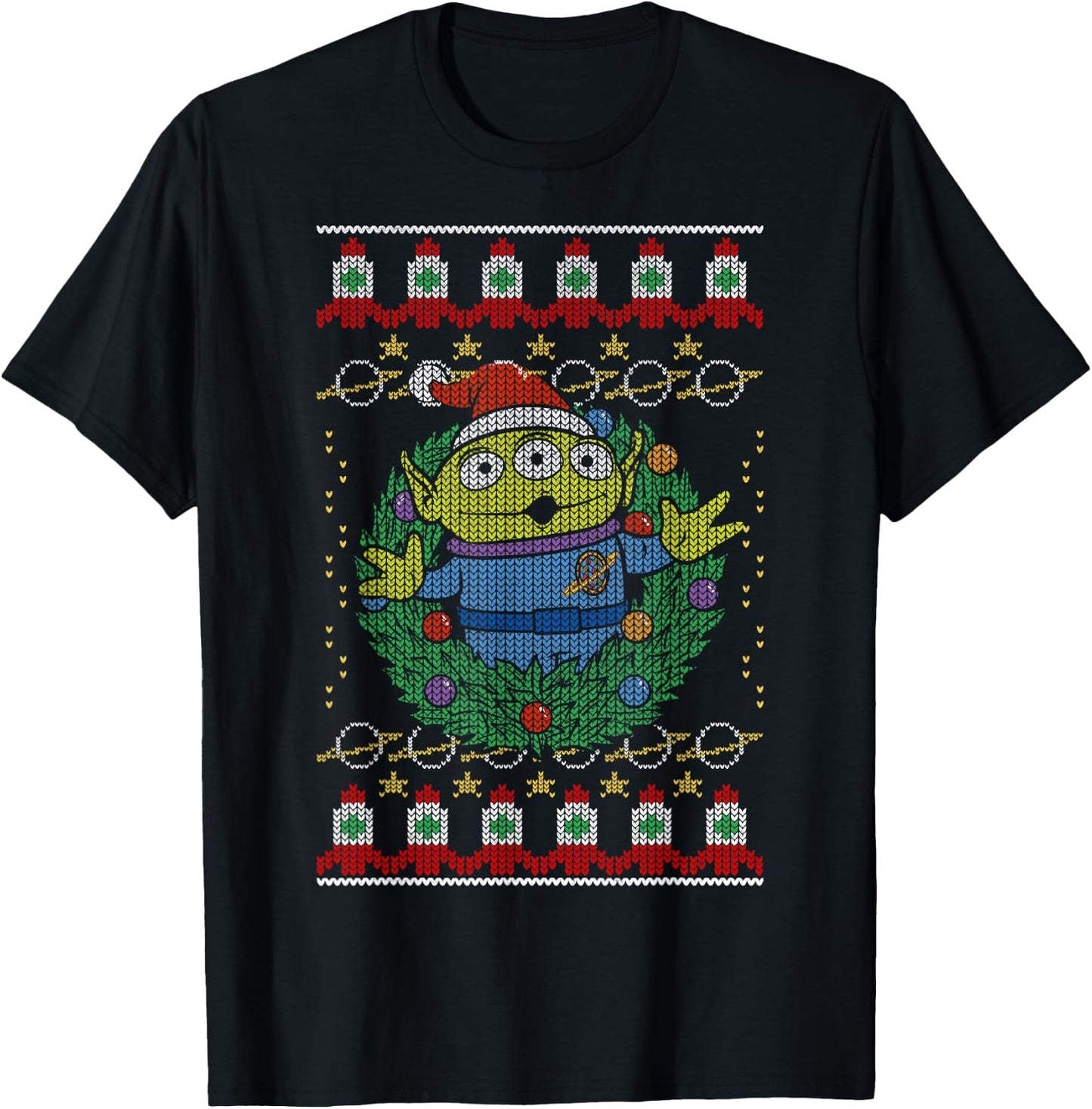 Disney Pixar Toy Story Alien Greetings Ugly Christmas Style T-Shirt - T-Shirt | Black