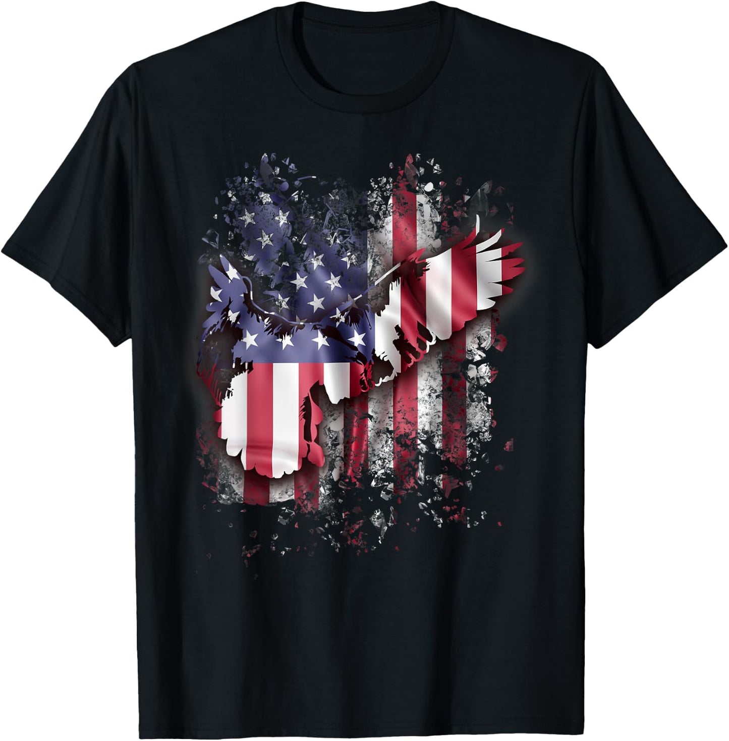 Eagle And American Flag Gorgeous Vintage 4th July T-Shirt - T-Shirt | Black