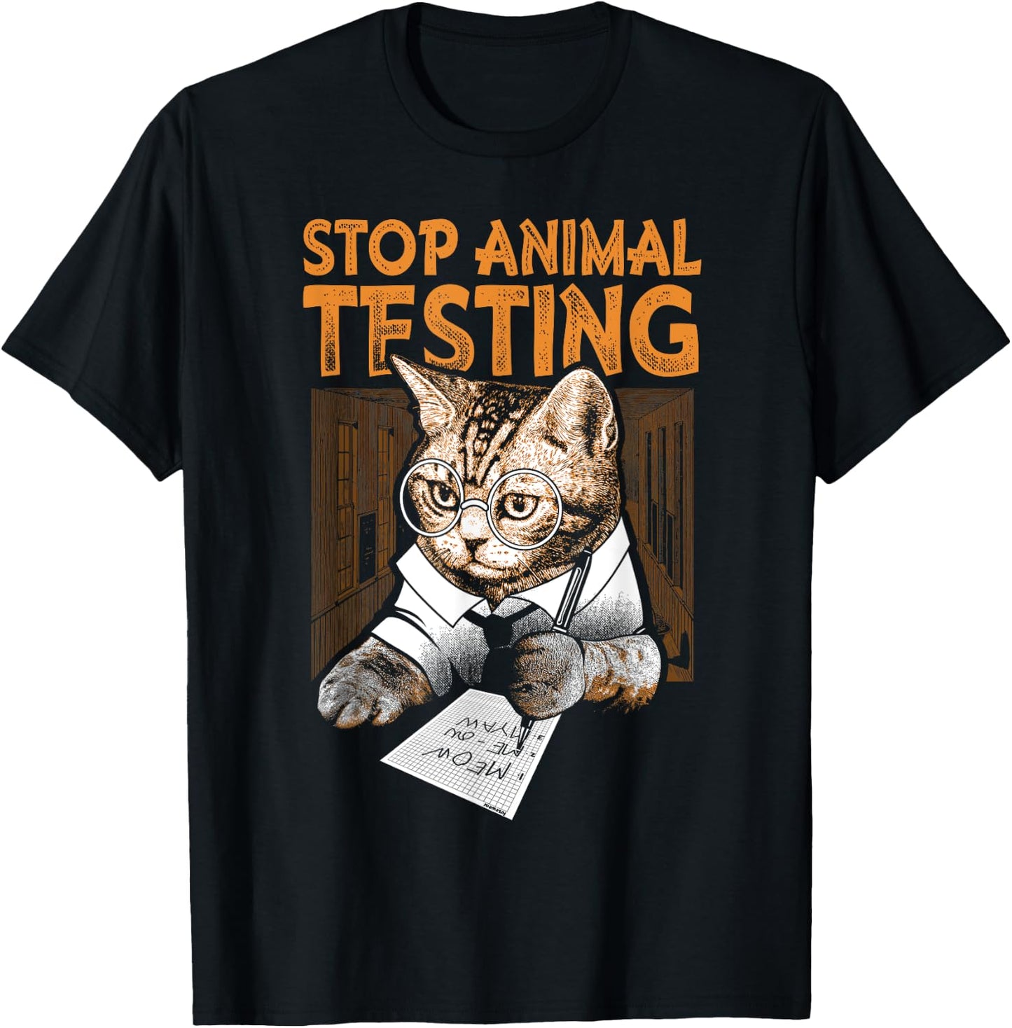 Stop Animal Testing Kitten Shirt T-Shirt - T-Shirt | Black