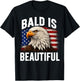 Bald is Beautiful 4th of July Independence Day Bald Eagle T-Shirt - T-Shirt | Black