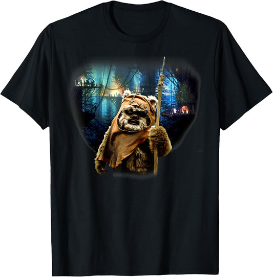 Star Wars Ewok Battle of Endor Vintage Poster T-Shirt - T-Shirt | Black