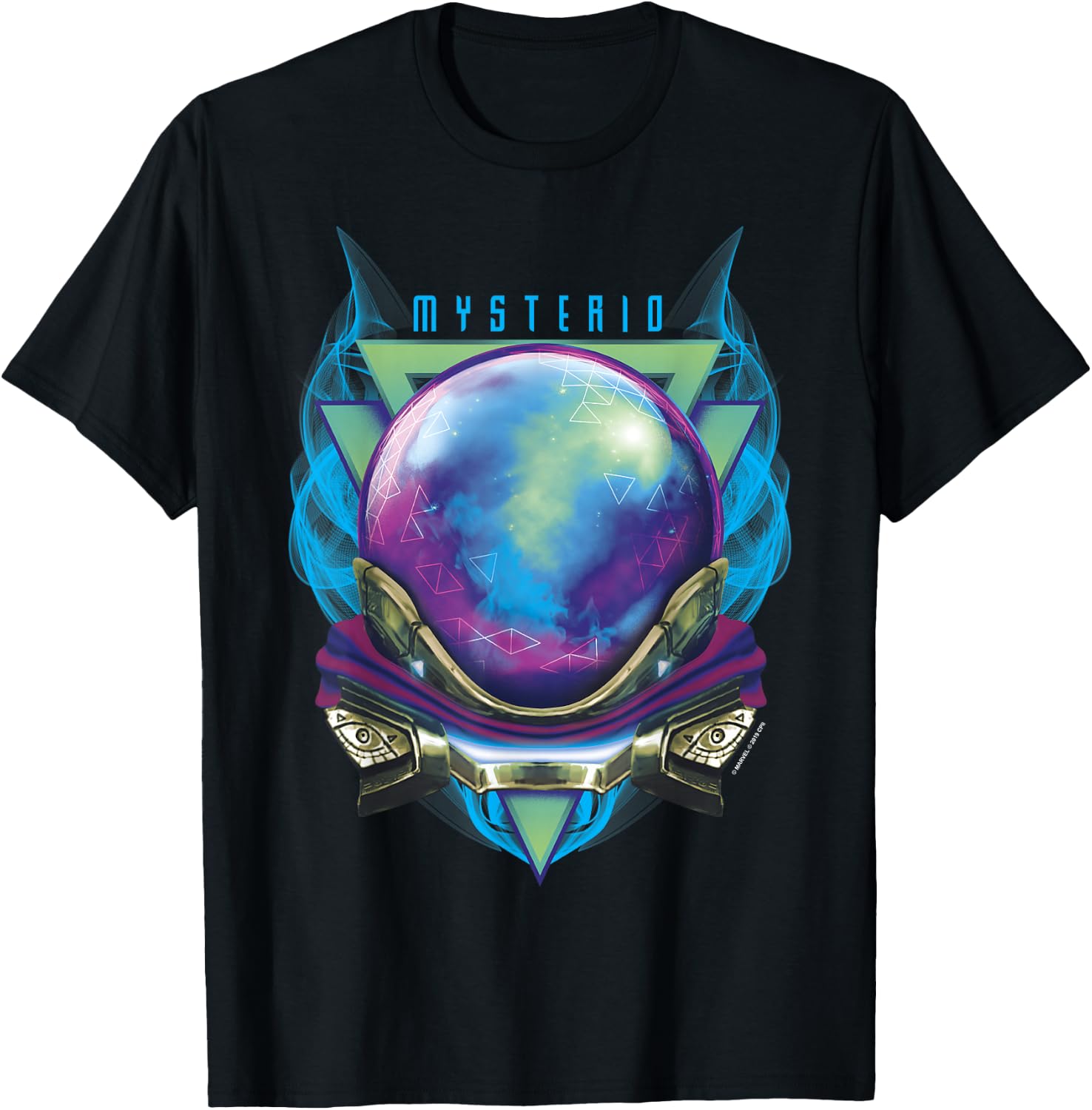 Marvel Spider-Man Far from Home Mysterio Badge Bust T-Shirt - T-Shirt | Black