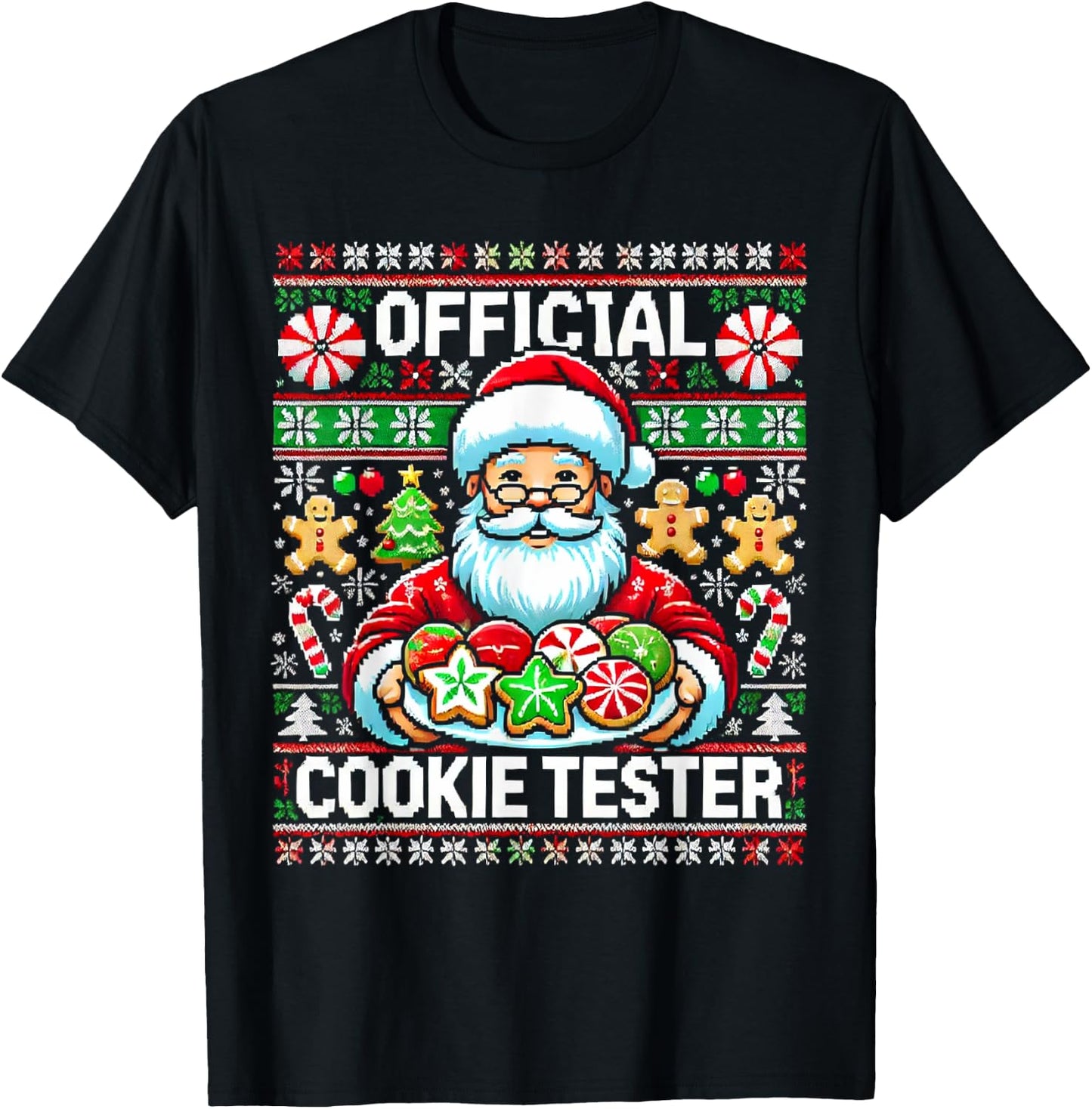 Official Cookie Tester Pajamas Pastry Chefs Sugar Cookie T-Shirt - T-Shirt | Black