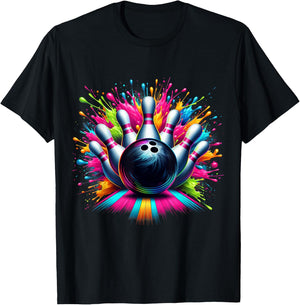Colorful Bowling Game Day Bowling Cute Vibrant Color T-Shirt - T-Shirt | Black