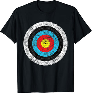 (Print on Back) Funny Retro Archery Target Hunter T-Shirt - T-Shirt | Black